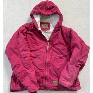 Schmidt Workwear Hooded Jacket Women 2XL Pink Sherpa Lined Canvas TWHJ42RNY Work